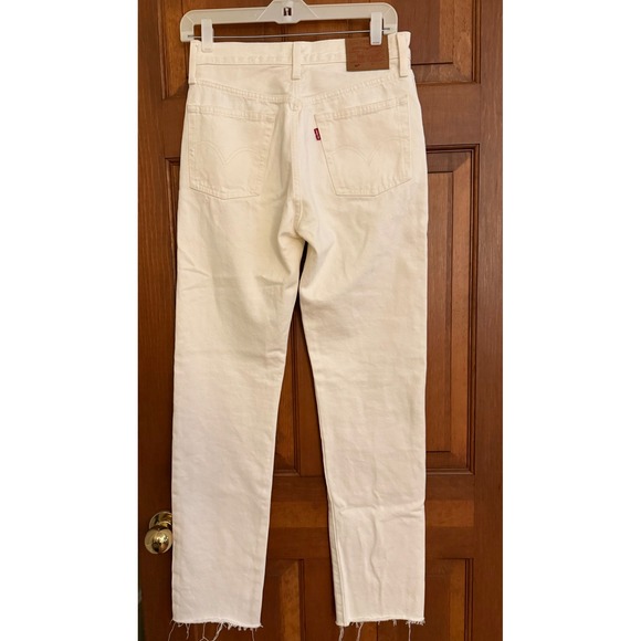 Levi's 501 Original Fit Jeans Womens 26x31 White Button-Fly Raw Hem Denim - Picture 7 of 12